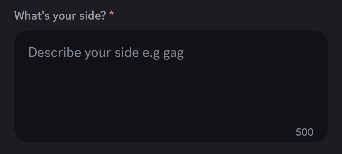 Describe Your Side
