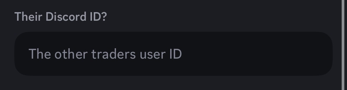 Enter Trader User ID